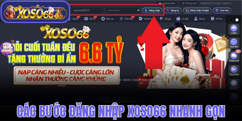 Chi tiết các bước đăng nhập Xoso66 nhanh gọn