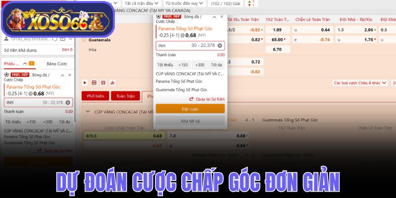 Dự đoán cược chấp góc đơn giản với hội viên