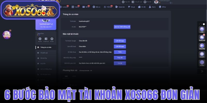 6 bước bảo mật tài khoản Xoso66 đơn giản nhất